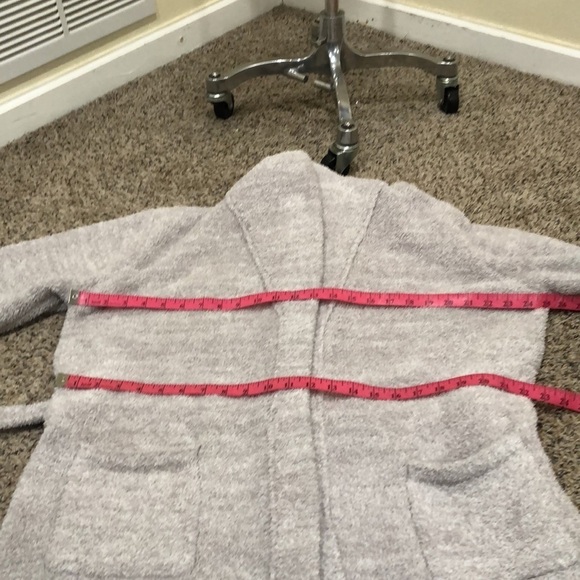 Barefoot Dreams Cozychic Knit Robe Size 1 Small Medium Gray Cream Marl Knit - Picture 9 of 13